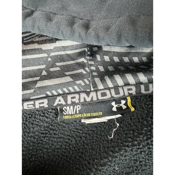 Men's Under Armour Neon Green Black Full Zip-Up Hoodie Sweatshirt Small Fleece - Picture 9 of 10